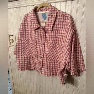 New with tags CeCe Tweed Elbow Sleeve Collared Large Shirt Jacket